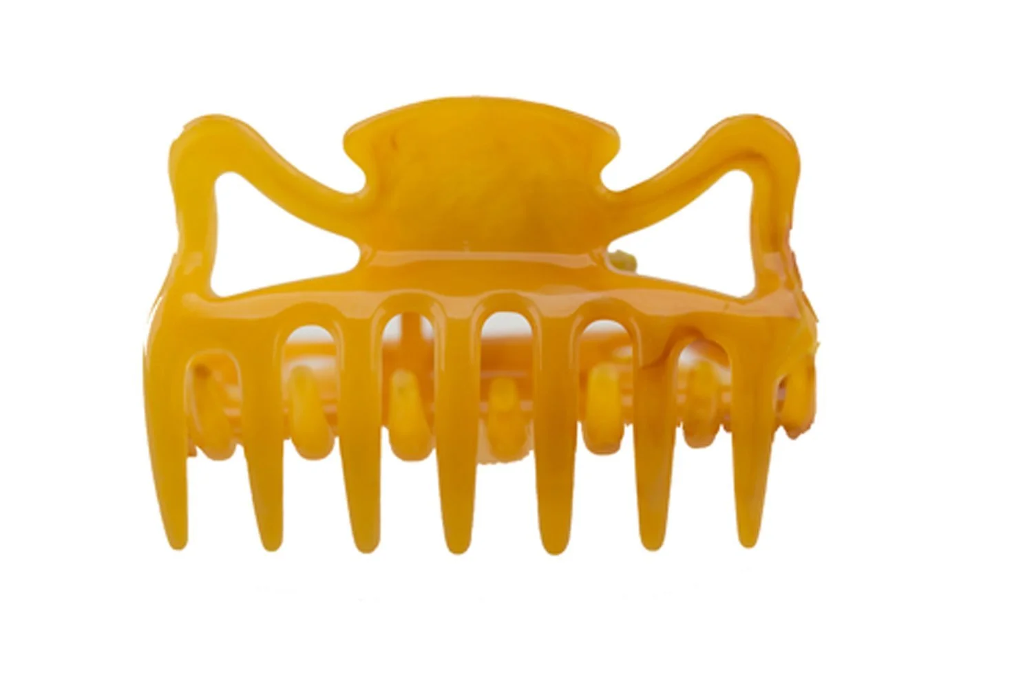 Краб для волосся WeLoveBeads 6 см, бурштиновий, набір 2 шт, фото №1