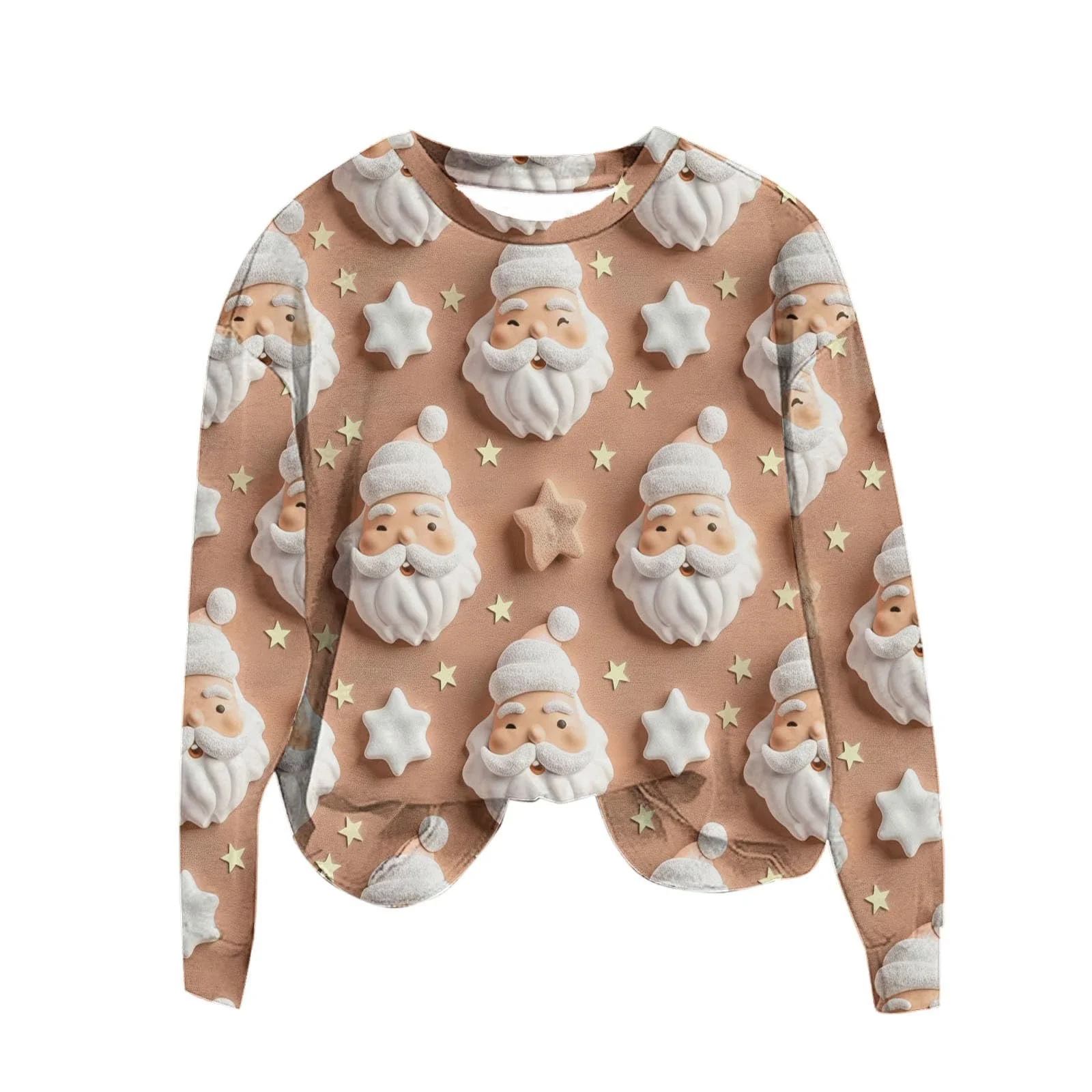 Женский Рождественский Свитшот с круглым вырезом, Рождественский Джемпер, Зимний Джемпер, фото №3 Женский Рождественский Свитшот с круглым вырезом, Рождественский Джемпер, Зимний Джемпер, фото №3