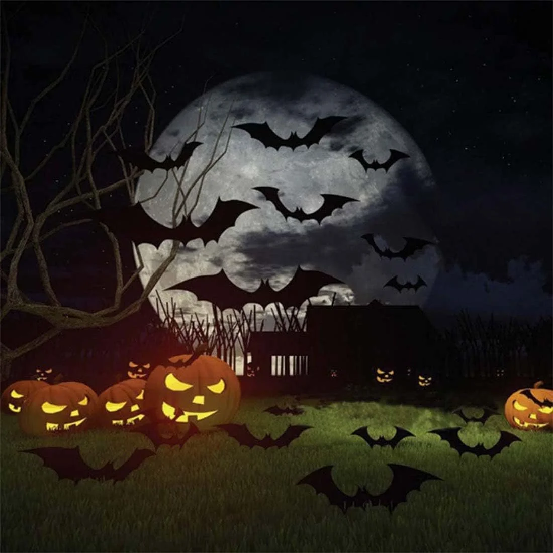 Настінні наклейки Кажани Хелловін 3D Чорні 60 шт., фото №6 Настінні наклейки Кажани Хелловін 3D Чорні 60 шт., фото №6
