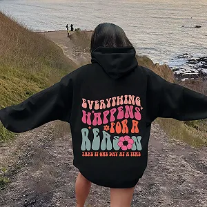 Женский худи с принтом букв, длинными рукавами и карманами Размер M Petite synthetic.ua - Фото 1