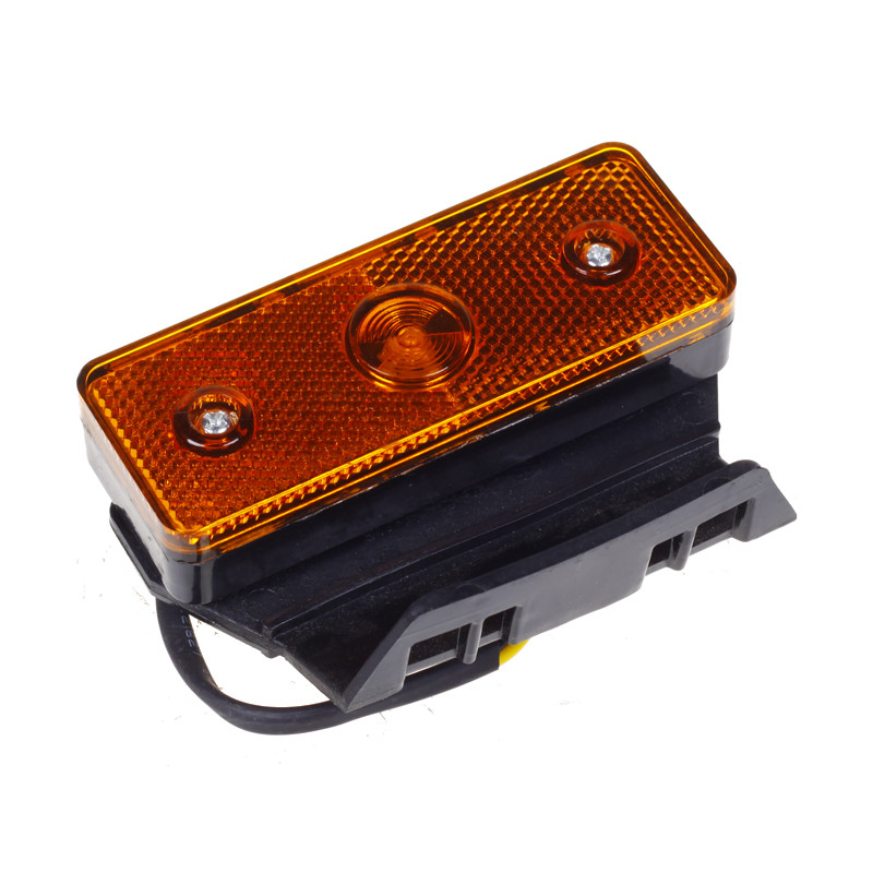 Фонарь бокового габарита LED 1 точка желтый с кронштейном проводами 0018.3731, фото №1