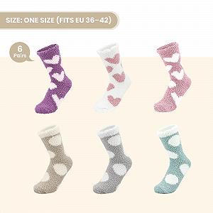 Носки, 6 пар Теплые носки женские 39-42 35-38, Пушистые носки, Носки для сна женские, Носки с стопперами, Пушистые носки, Носки для сна, Толстые носки, Зимние носки, Теплые носки в подарок synthetic.ua - Фото 1