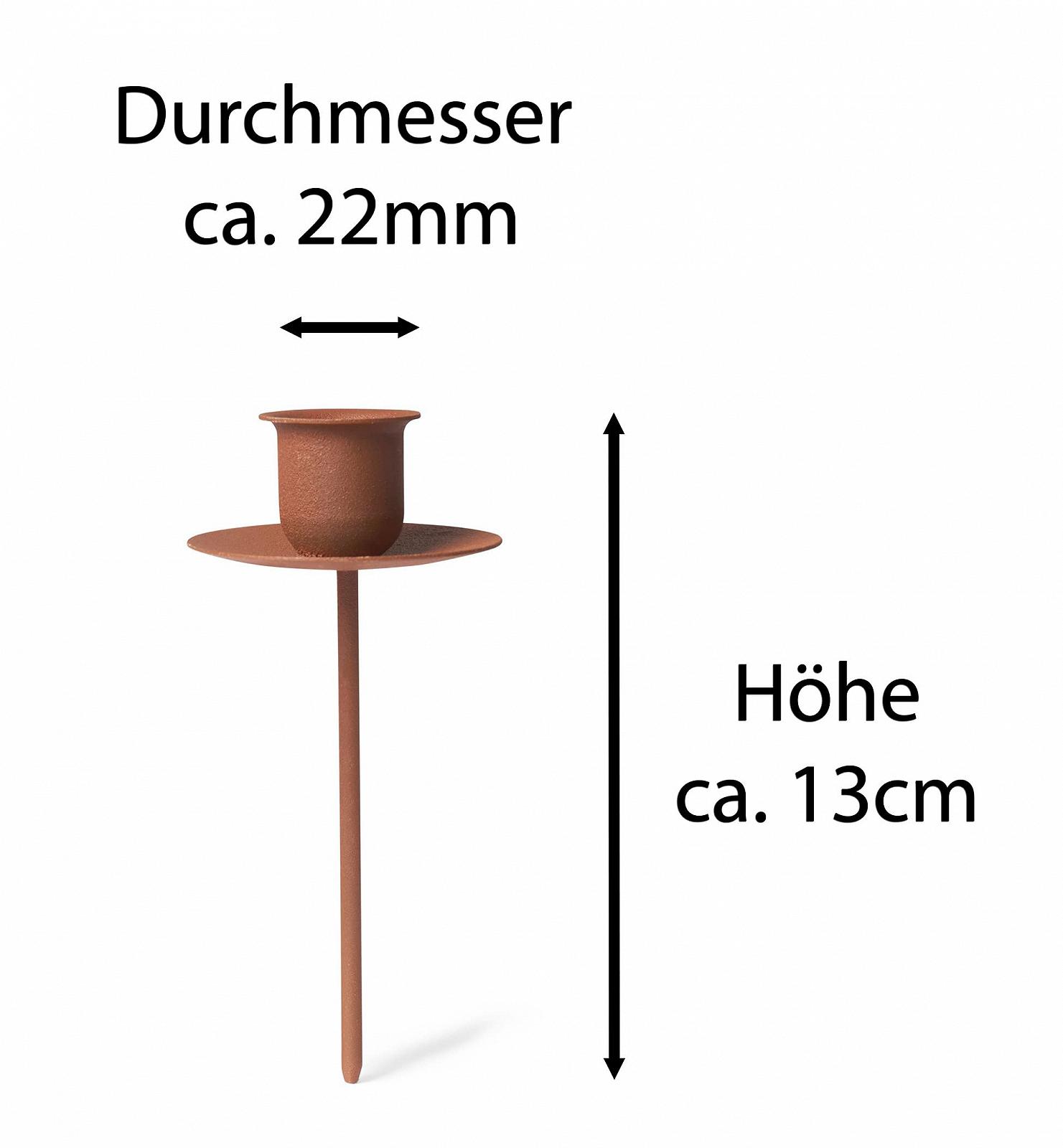 Набор Novaliv 4 тарелки для свечей, держатели для свечей конусные, подсвечники для венков, металлические держатели, ржавчина, фото №2