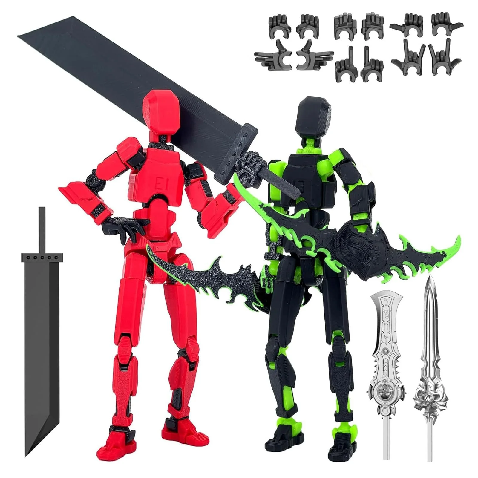 Набір фігурок T13 Robot Action Figures Pre-Assembled 3D Print Movable Multiple Joints Pack of 2, фото №1