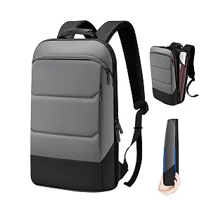 Рюкзак для ноутбука ZINZ Slim & Expandable 17 дюймів антикрадій водонепроникний Grey & Black Edge - Фото 1