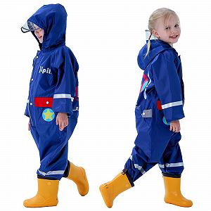 Дитячий дощовий комбінезон Fewlby, дощове пончо для хлопчиків та дівчаток synthetic.ua - Фото 1