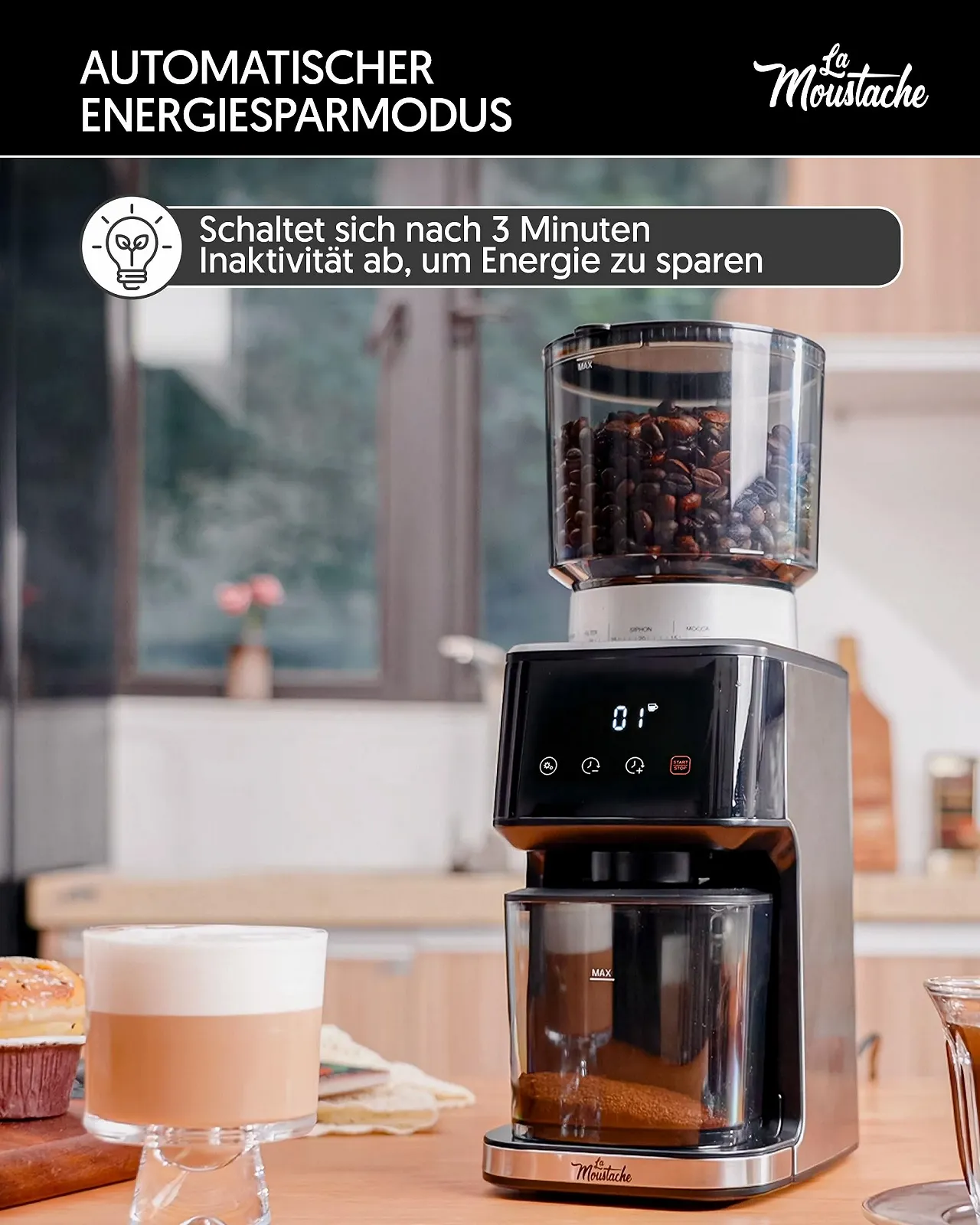 Кофемолка La Moustache GrindMaster Silver, фото №10