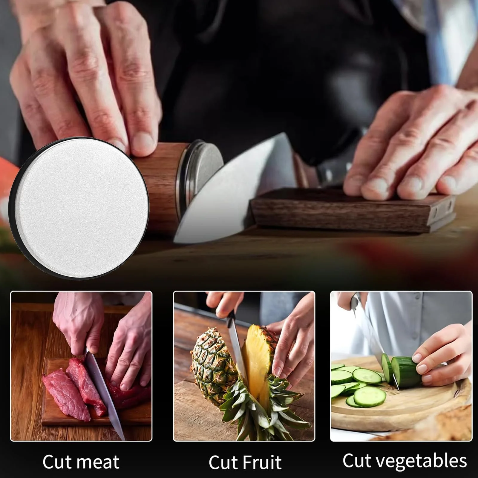 Змінні диски для точилки Horl Rolling Sharpener алмазні 1000 M12 58 мм, фото №7