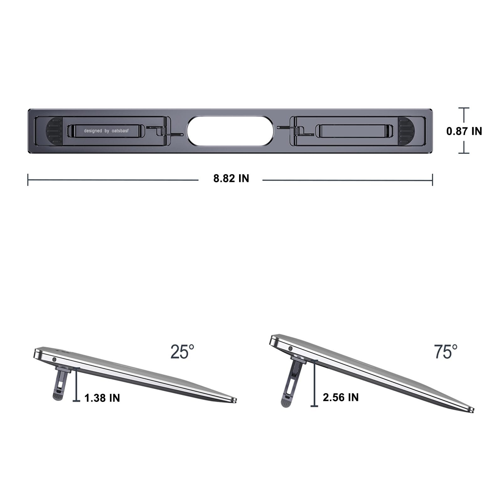 Підставка для ноутбука складана, регульована по висоті, портативна, сумісна з MacBook Air Pro, Dell, HP, 10-15.6 дюймовими ноутбуками, фото №6