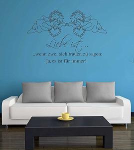 Наклейка на стіну A571 "Liebe ist.. для immer!" 120x80 см Антрацит synthetic.ua - Фото 1