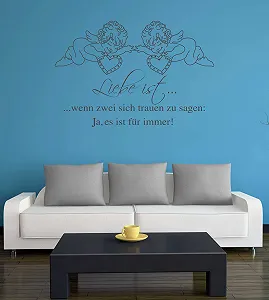 Наклейка на стіну A571 "Liebe ist.. для immer!" 120x80 см Антрацит synthetic.ua - Фото 1