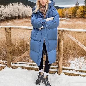 Зимнее пальто Женское длинное пуховое пальто стеганое пальто теплая куртка на подкладке пуховая куртка зимняя куртка элегантная удобная спортивная куртка куртка с капюшоном утолщенная куртка для активного отдыха переходная куртка шерстяная куртка synthetic.ua - Фото 1