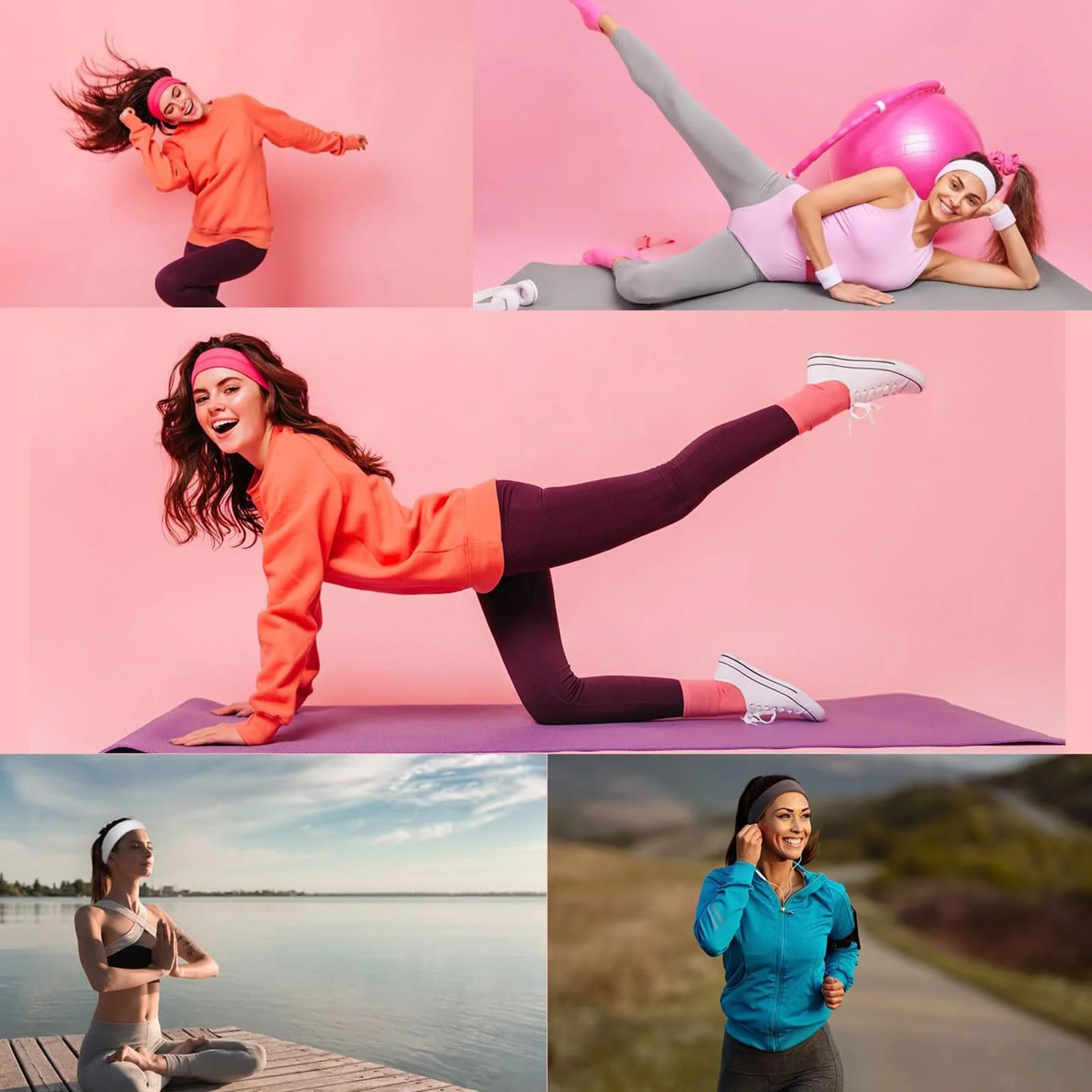 Набір пов'язок на голову, еластичні, спортивні, бавовняні, фото №4 Набір пов'язок на голову, еластичні, спортивні, бавовняні, фото №4