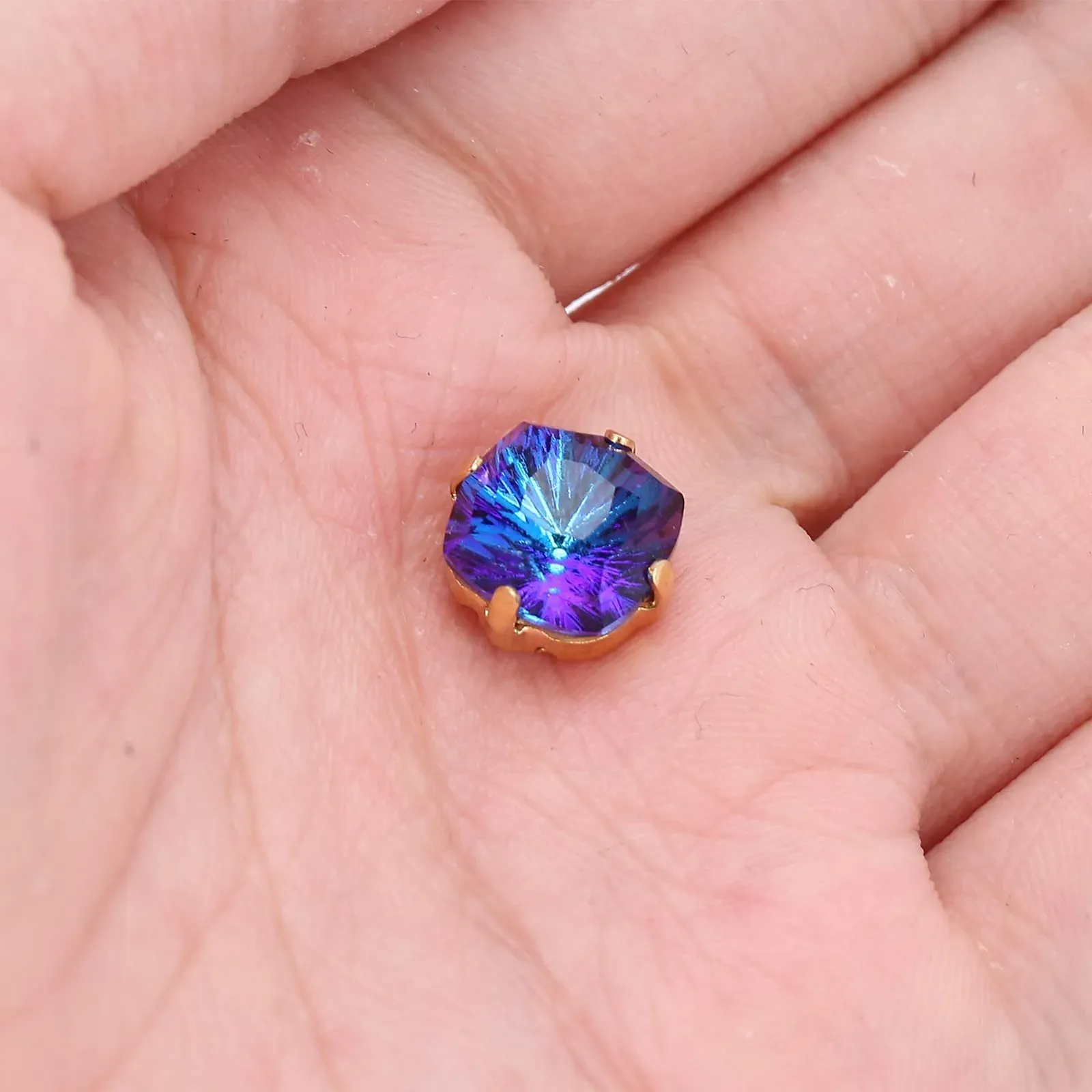 Діамант Скляний Emoshayoga Пришивний З кігтем K9 10 мм Блакитне Світло (10 шт), фото №8