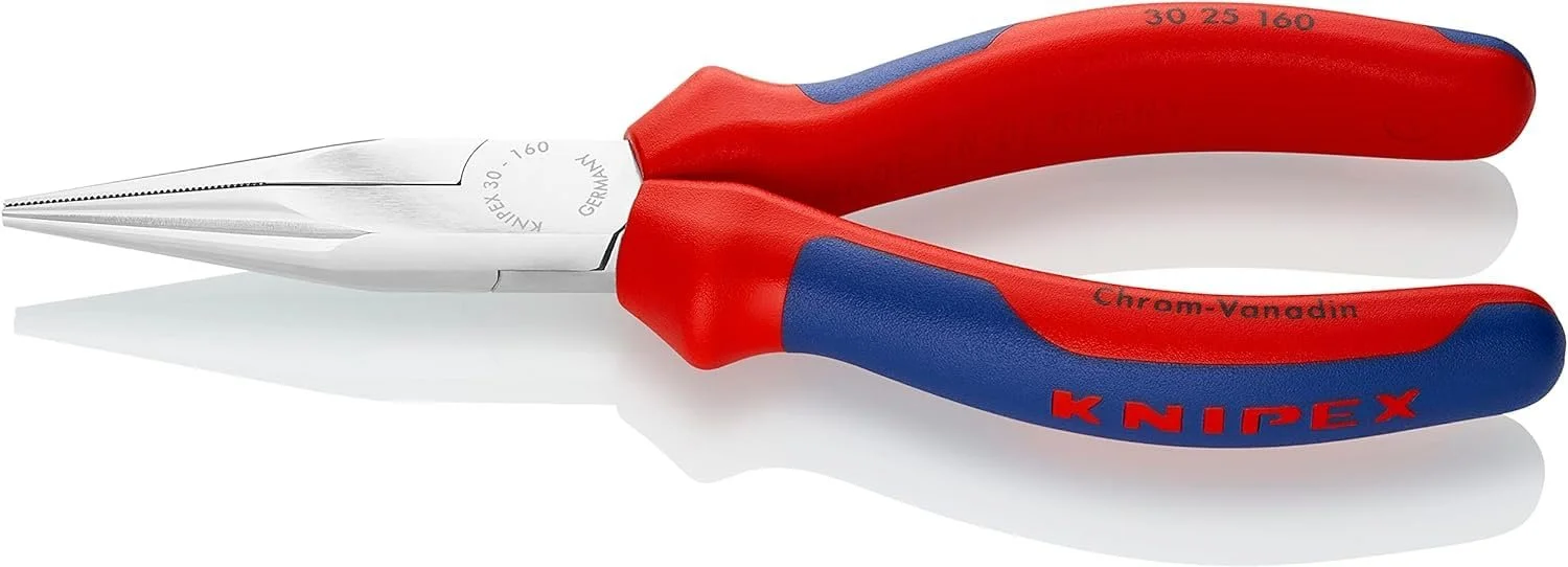 Длинногубцы KNIPEX 30 25 160 с комфортными ручками, хромированное покрытие, 160 мм, фото №1