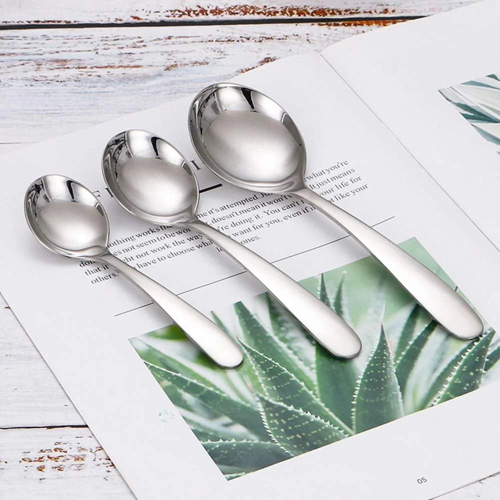 Ложки суповые SHULI для детей, из нержавеющей стали, бульонные, классические, столовые ложки, салатные ложки, для ресторана, дома, средние, 6 штук, фото №5