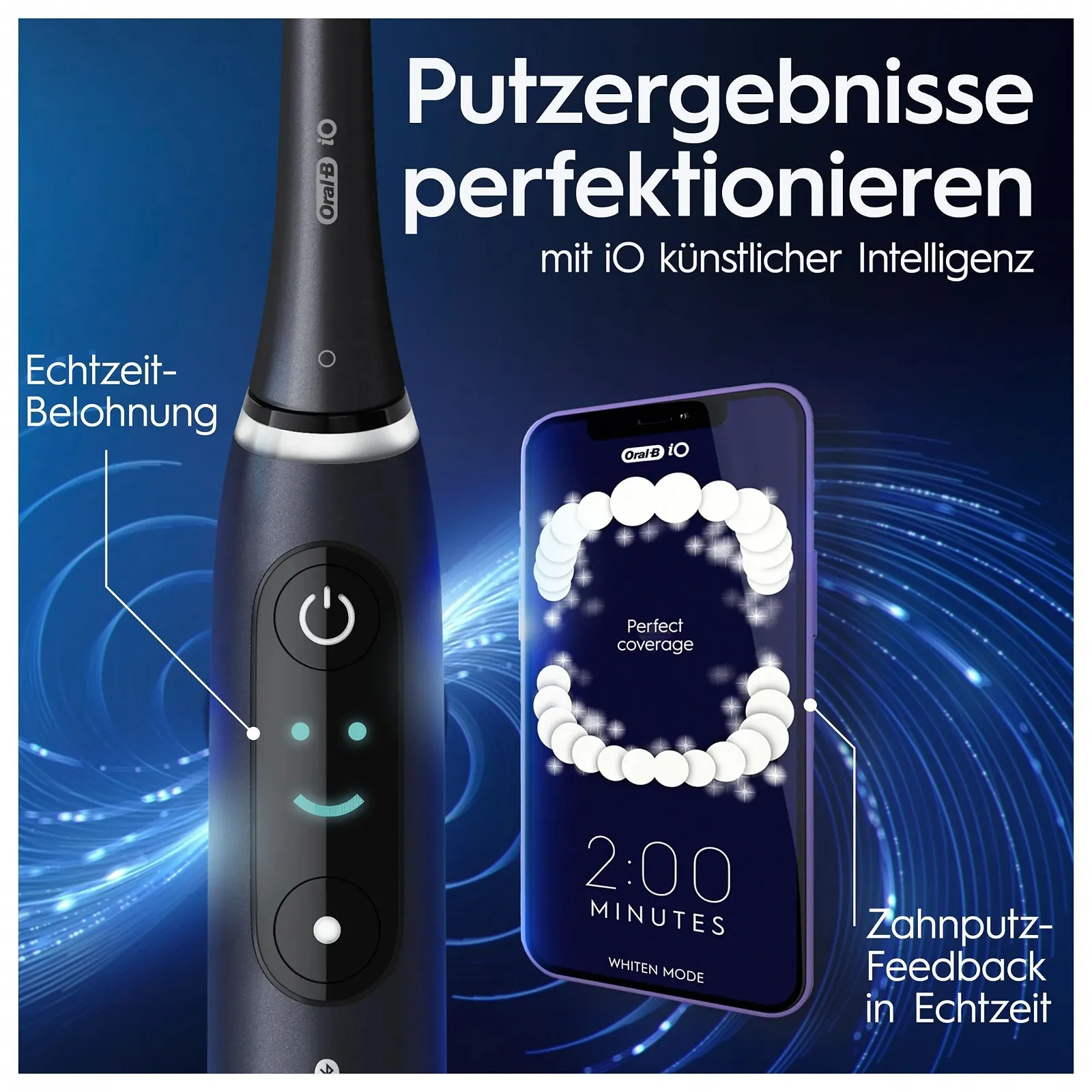 Электрическая зубная щетка Oral-B iO Series 8 Plus Edition 6 режимов с магнитным футляром Black Onyx, фото №6