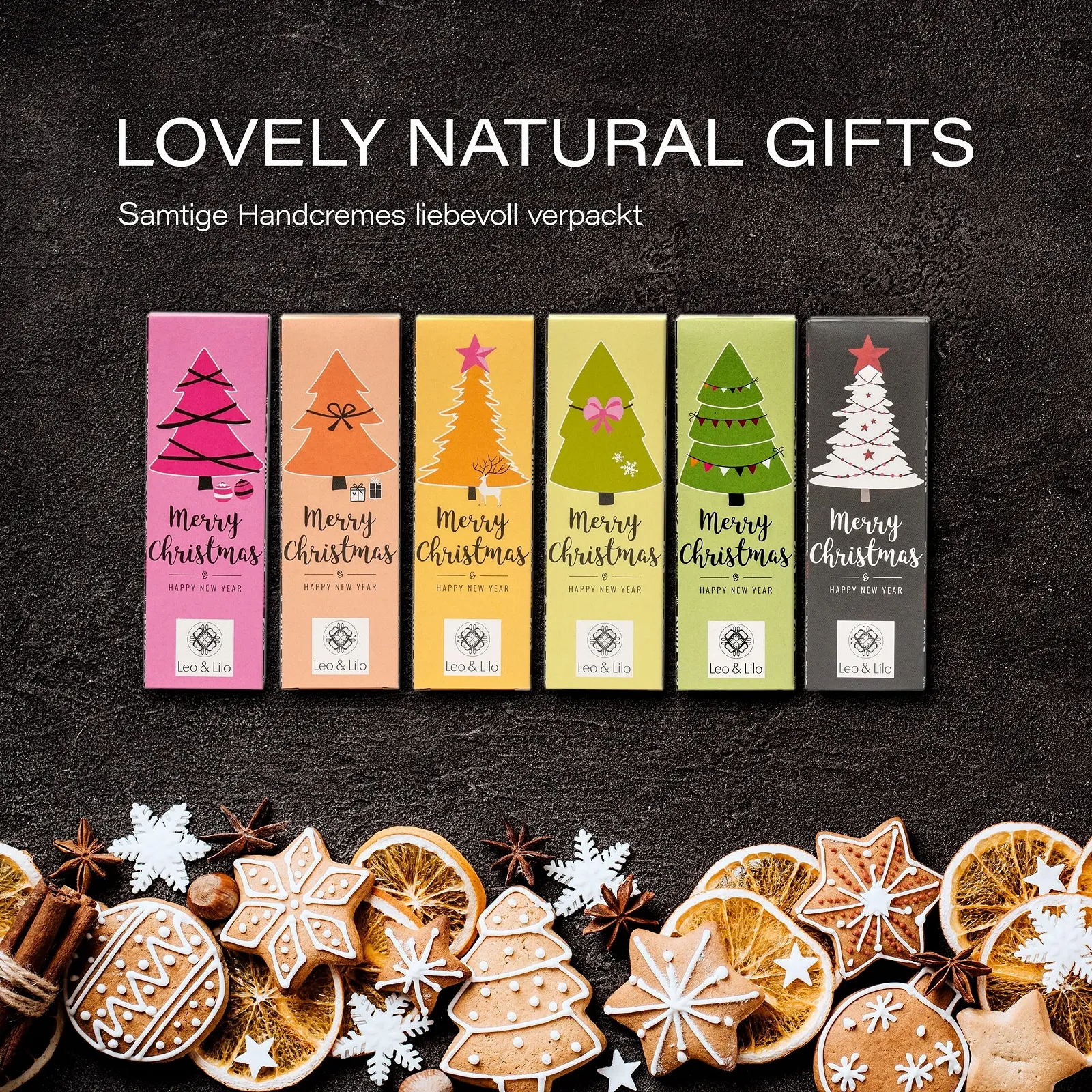 Набор Подарочные коробки Leo & Lilo Merry Christmas 6 шт с 6 индивидуально упакованными кремами для рук 20 мл (6 x 20 мл), фото №3 Набор Подарочные коробки Leo & Lilo Merry Christmas 6 шт с 6 индивидуально упакованными кремами для рук 20 мл (6 x 20 мл), фото №3