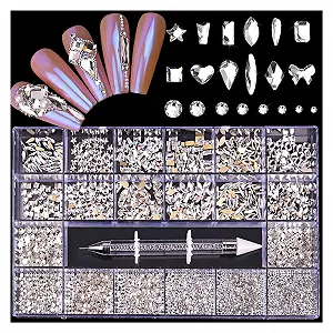 Набор Страз для Ногтей yaoqijie, 5000 шт, Multi Size, Crystal AB, Разные Формы, 3D, красный цвет synthetic.ua - Фото 1