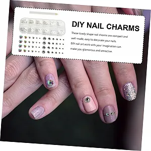 Стразы для ногтей Healvian 2 набора Бриллианты Стекло DIY Декоративный набор Бриллианты для ногтей Стразы Бриллианты для рукоделия Хрустальный набор 3D декор synthetic.ua - Фото 1