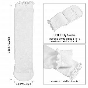Носки Ouligay с рюшами, хлопковые, белые, 3 пары, размер 36-42 synthetic.ua - Фото 1