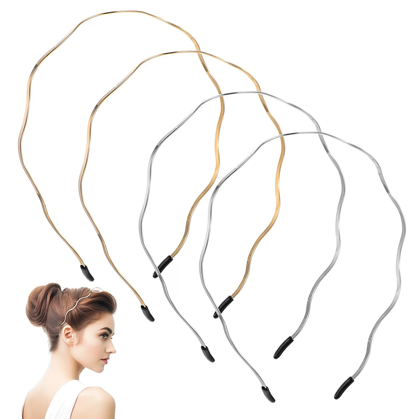 Набір жіночих обручів для волосся 4 шт., фото №1