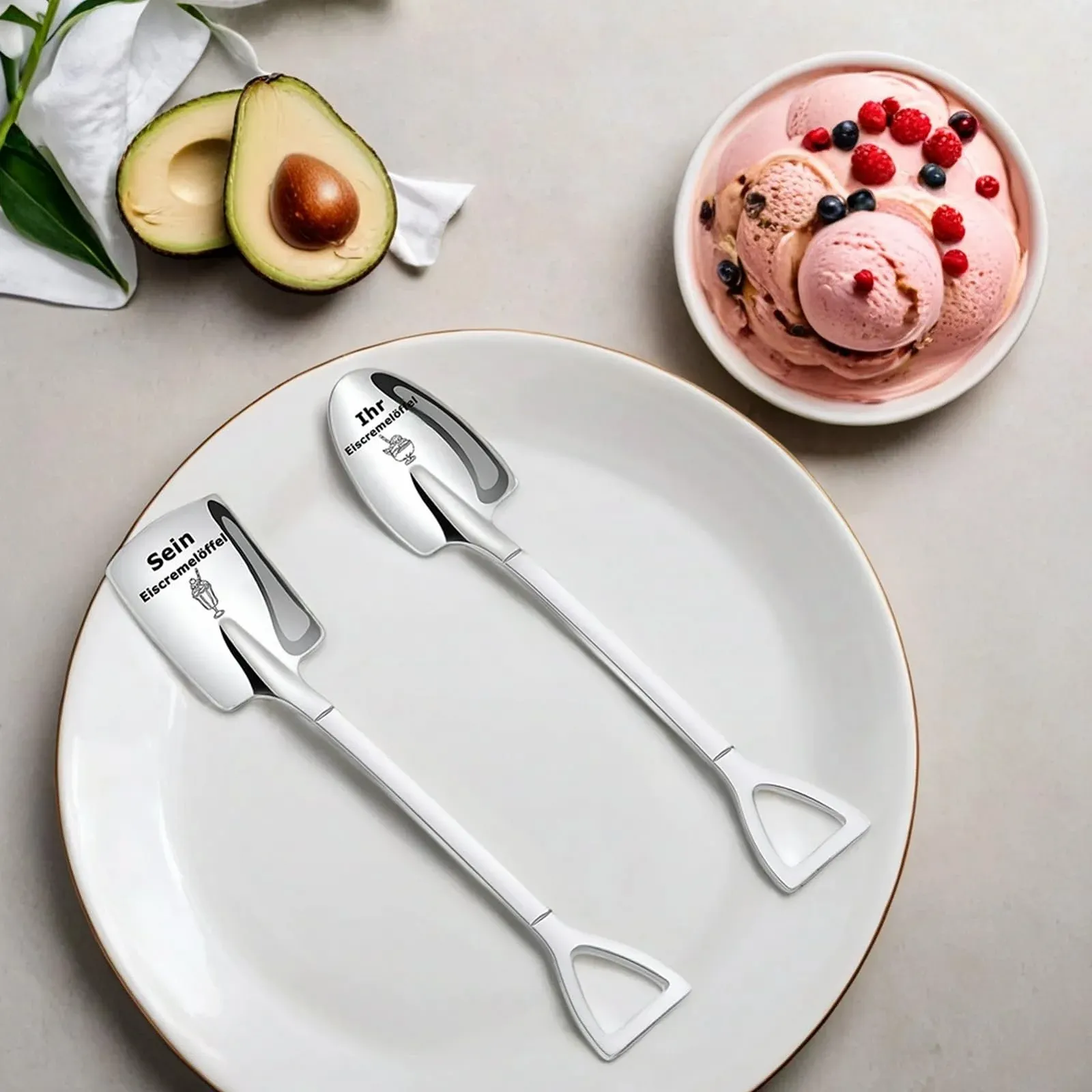 Ложка для морозива (2 шт. в упаковці) з гравіюванням Для нього і для неї, фото №5