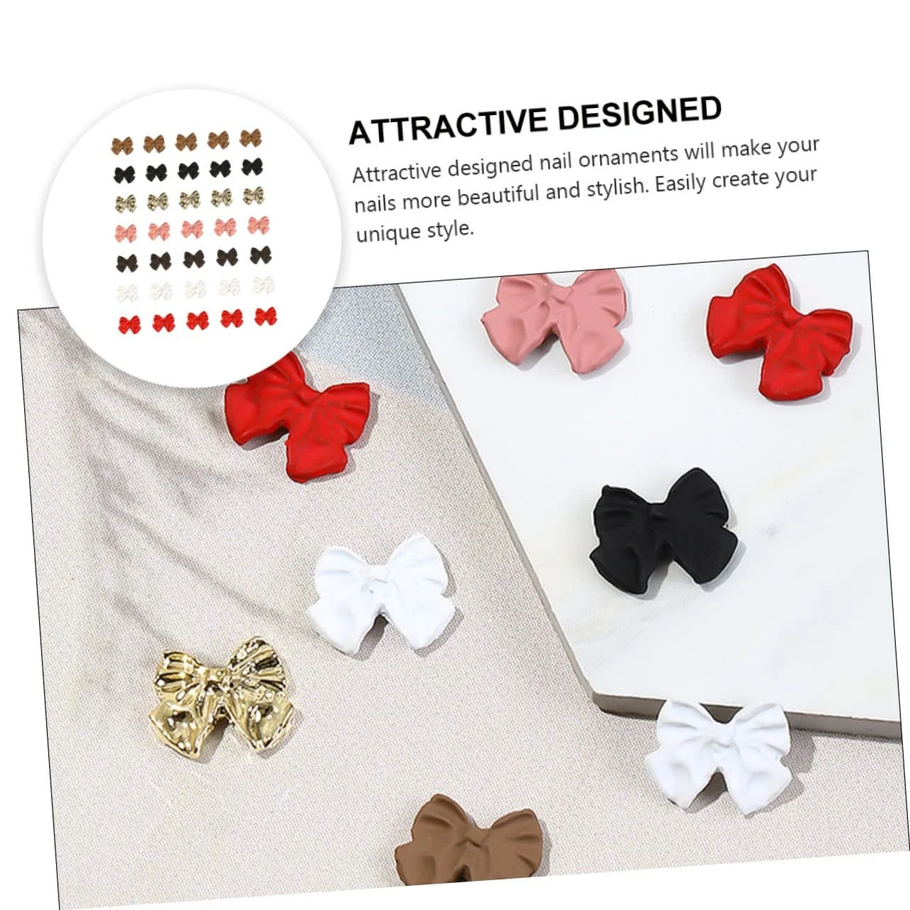 Прикраса для нігтів Garneck Mattierte Schleife 35 шт., фото №8