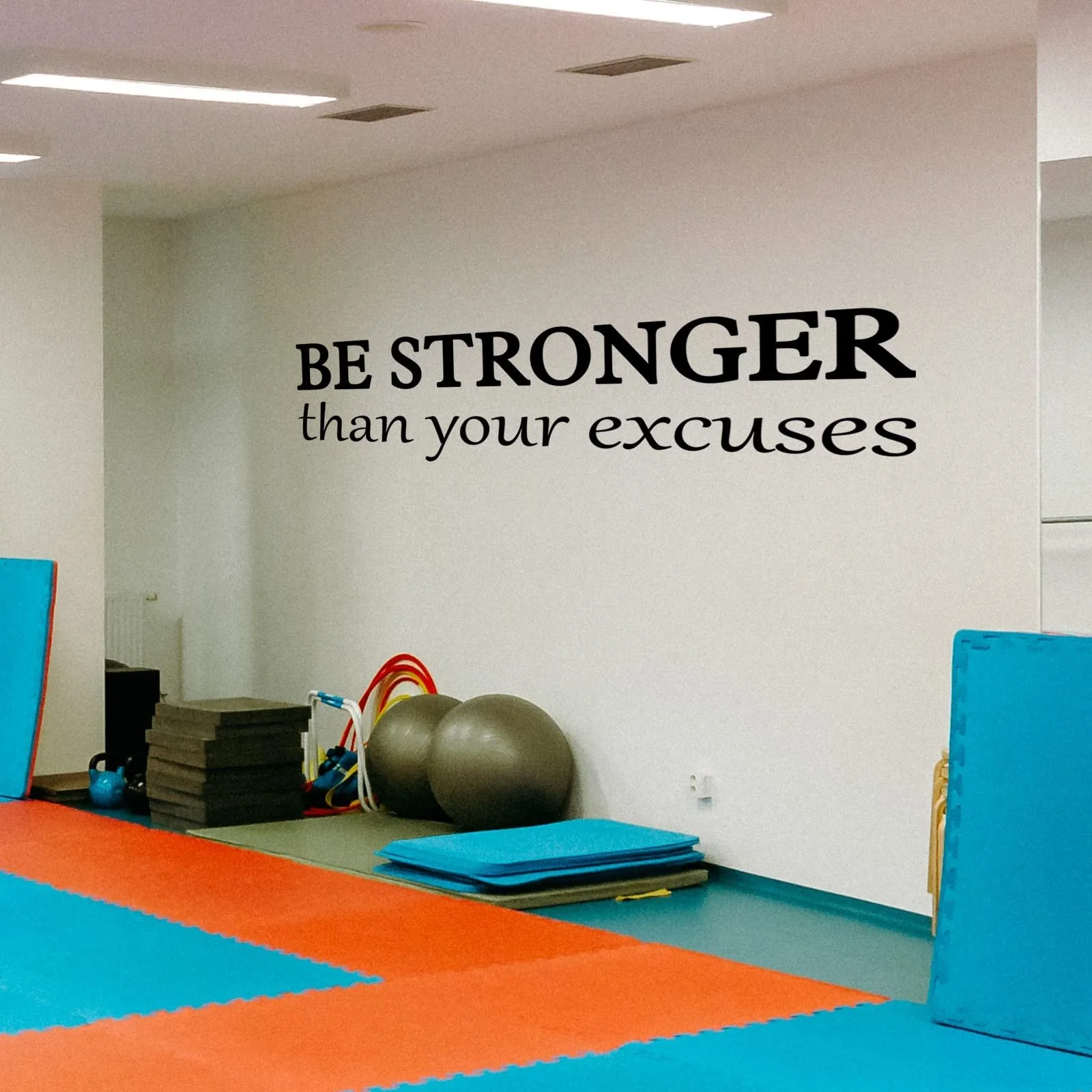 Наклейка на стіну Be Stronger Than Your Excuses вінілова 64x18 см Black, фото №3