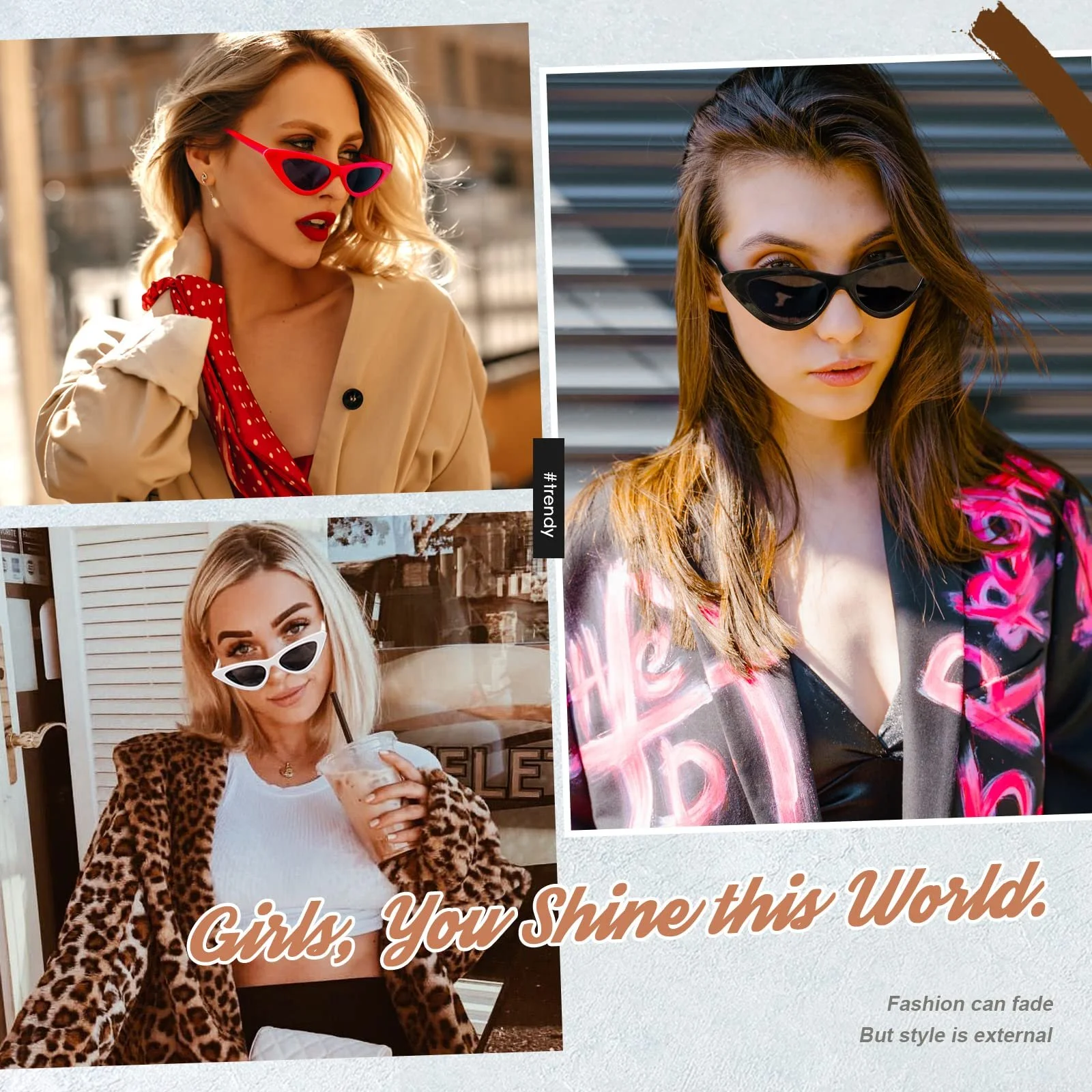 Окуляри GQUEEN Котяче око GQS8 Вінтажні Модні UV захист Лінзи Курта Кобейна, фото №2