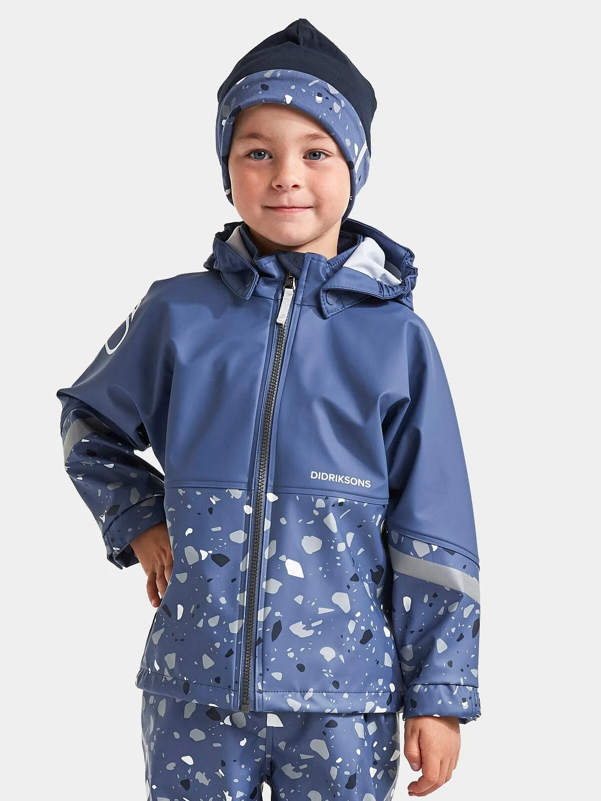 Шапка Didriksons Banjo Kids Однотонный Цвет, 989 Fjord Blue Terazzo Orig, фото №2