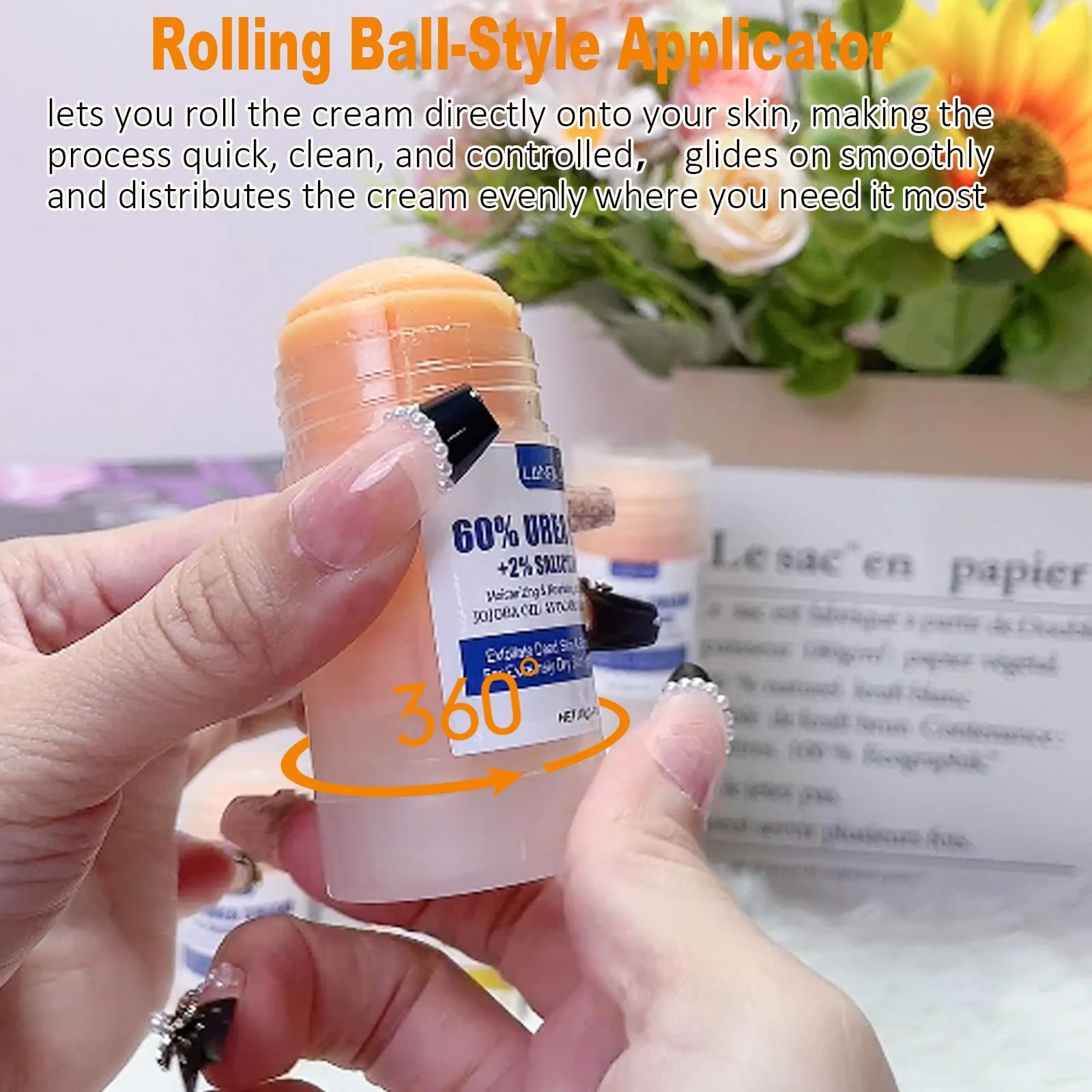 Крем для ног Ruicen с 60% мочевиной от мозолей и трещин с роликовым аппликатором, фото №8