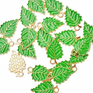 Підвіска металева з емаллю Саме Те Листочок зелений 18х12мм - Фото 1