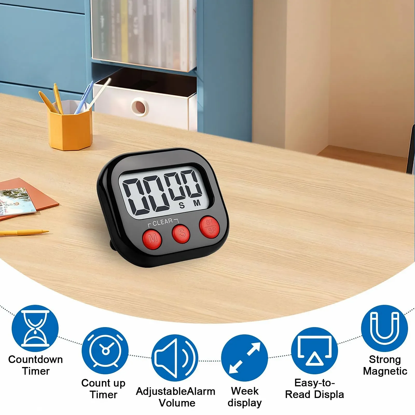 Цифровой кухонный таймер Egg Timer Digital с регулировкой громкости и дисплеем, фото №6 Цифровой кухонный таймер Egg Timer Digital с регулировкой громкости и дисплеем, фото №6