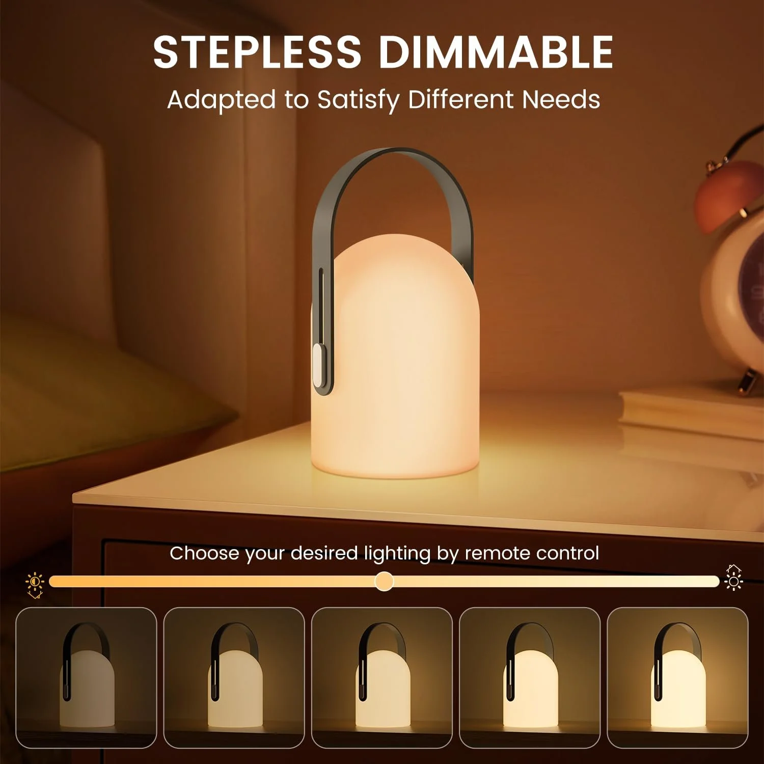 Світлодіодна настільна лампа gabless Бездротова з пультом ДК 16 кольорів IP44 1800 мАг Сіра, фото №2