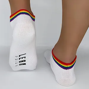 Шкарпетки Pride Sneaker Білий (3 пари) - Райдужні смужки synthetic.ua - Фото 1