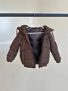 Дитяча демісезонна курточка з капюшоном від 74 до 158 розмір, весна/осінь шоколад - Фото 1