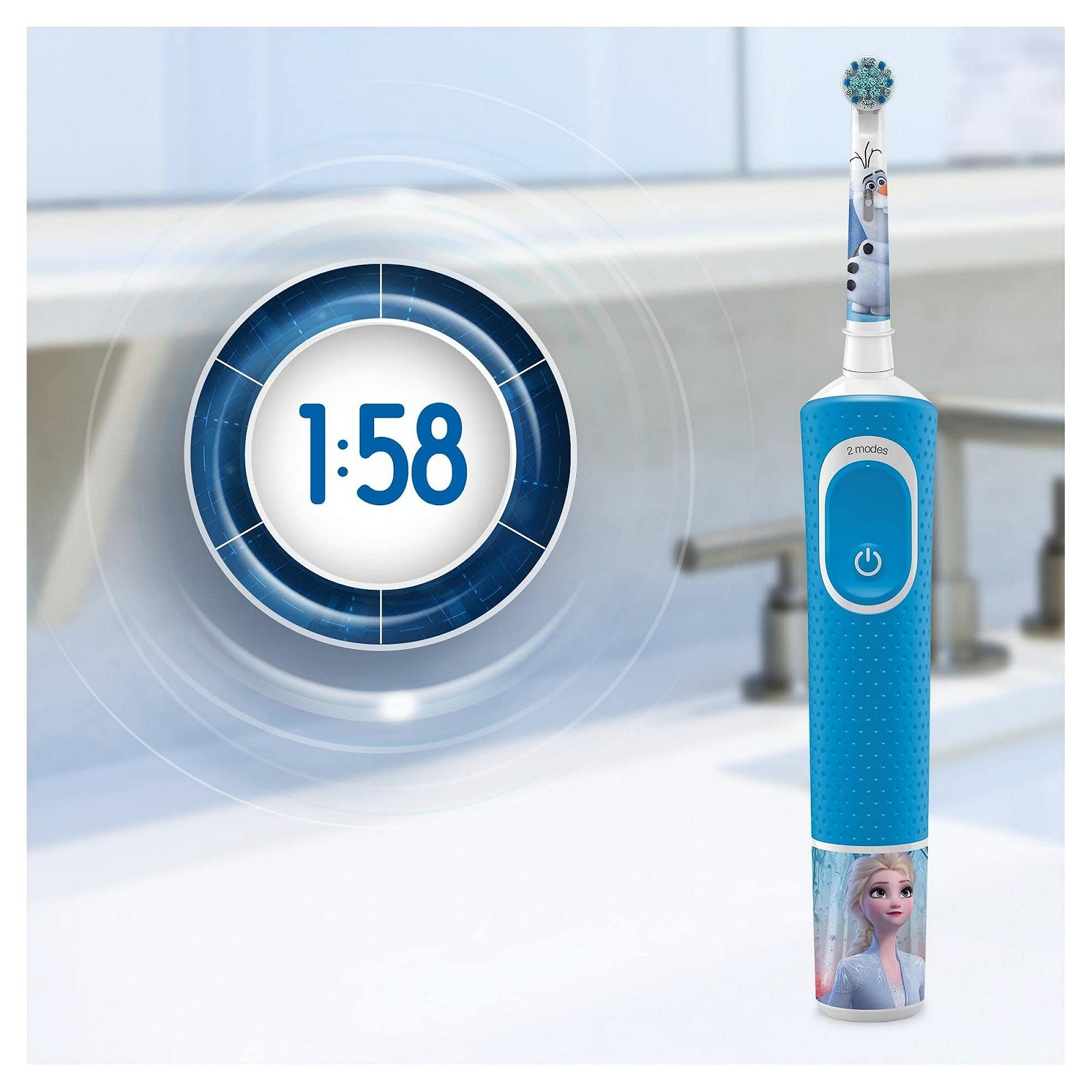Електрична зубна щітка Oral-B Kids Frozen Special Edition для дітей від 3 років Блакитна, фото №5