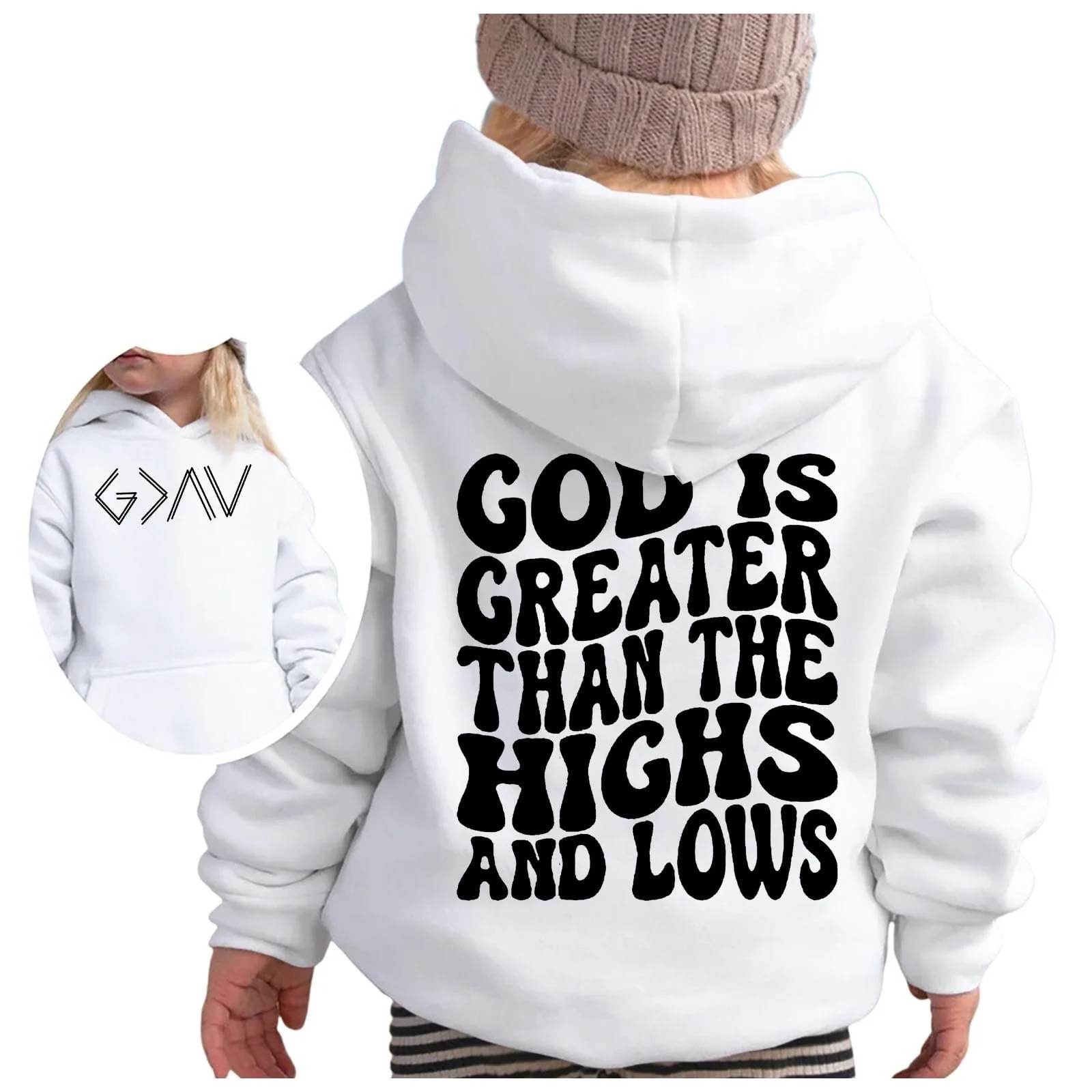 Худі для дівчинки з принтом, довгі рукави, спортивний стиль, фото №4