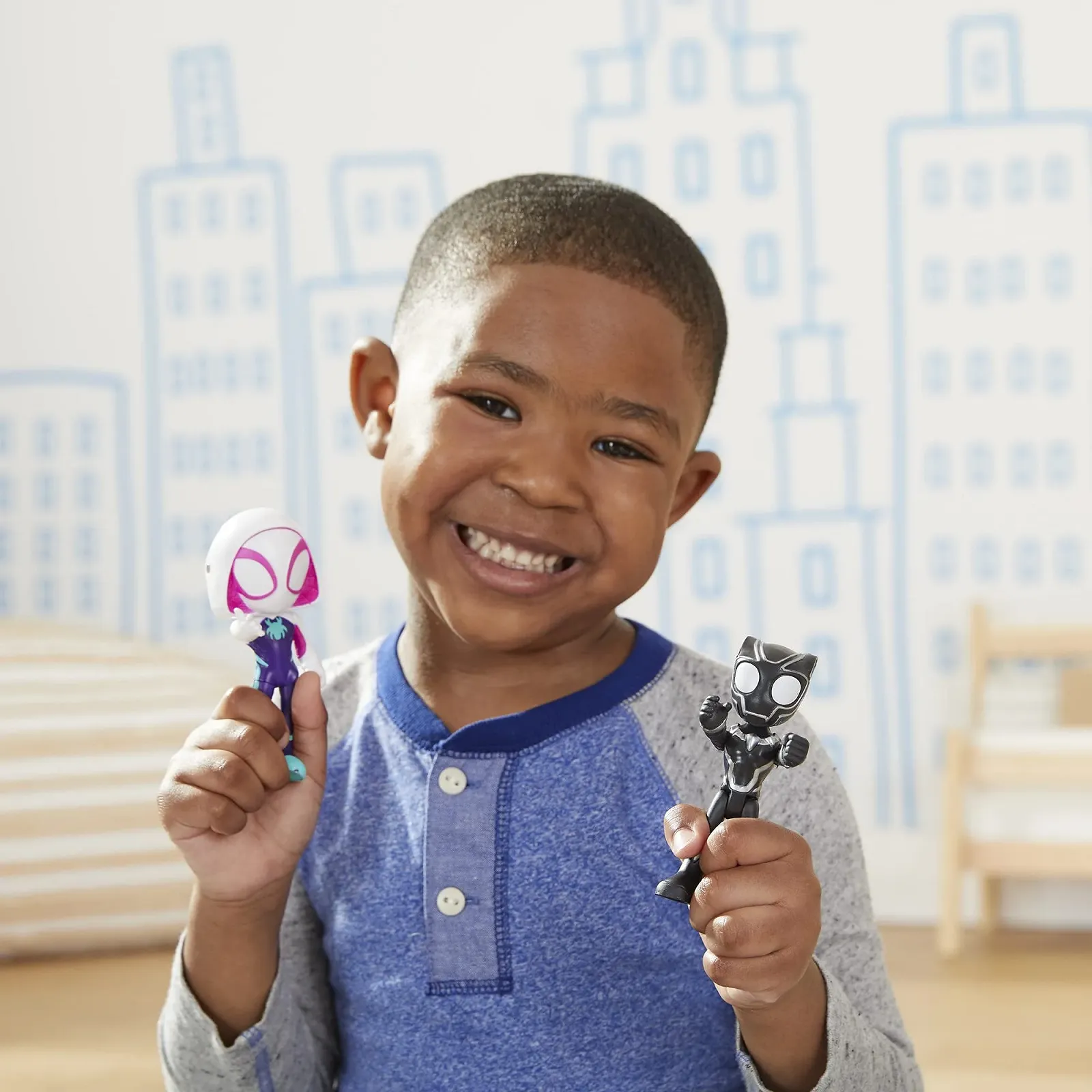 Набор фигурок Hasbro Spidey and his Amazing Friends SAF Hero Reveal Ghost and Black Panther F22445X1, фото №9