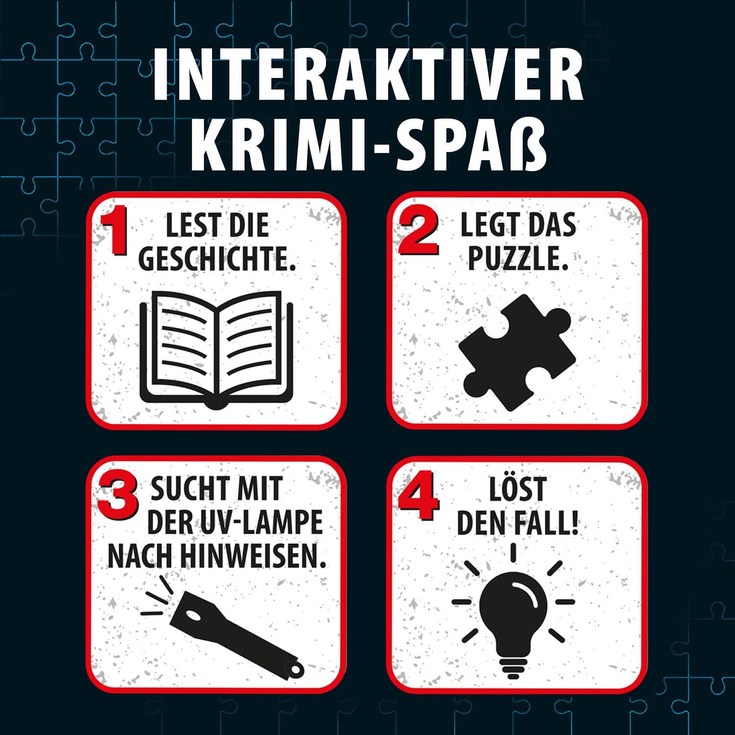 Пазл Kosmos Die drei ??? Crime Puzzle - The Echo of Darkness 300 деталей с UV-лампой 10+ лет, фото №3 Пазл Kosmos Die drei ??? Crime Puzzle - The Echo of Darkness 300 деталей с UV-лампой 10+ лет, фото №3