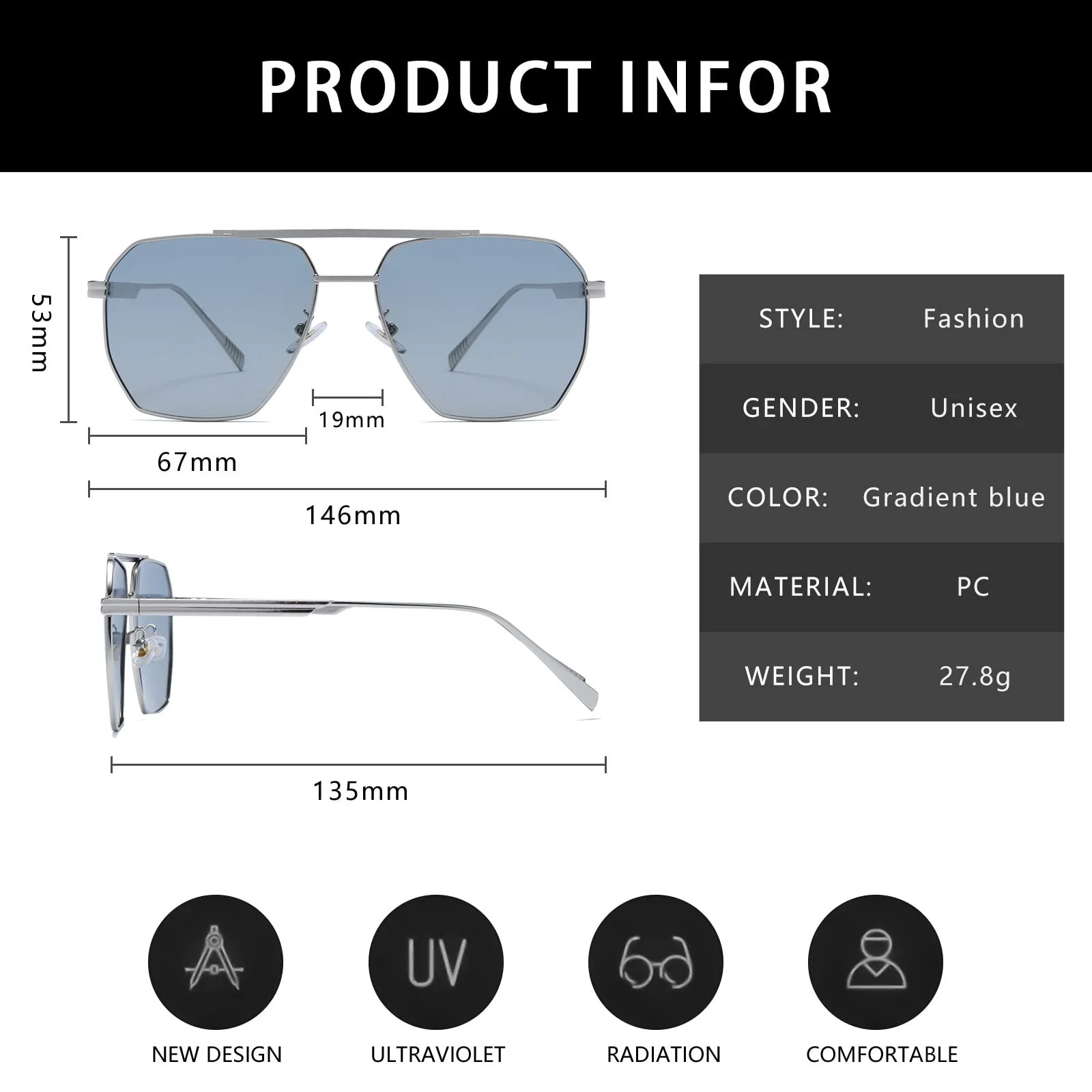 Солнцезащитные очки YAMEIZE Прямоугольные Модные Поляризованные для Мужчин и Женщин Без оправы UV400 Квадратные для Шопинга, фото №2
