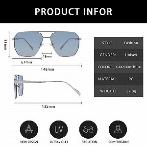 Сонцезахисні окуляри YAMEIZE Прямокутні Модні Поляризовані для Чоловіків та Жінок Без оправи UV400 Квадратні synthetic.ua - Фото 1