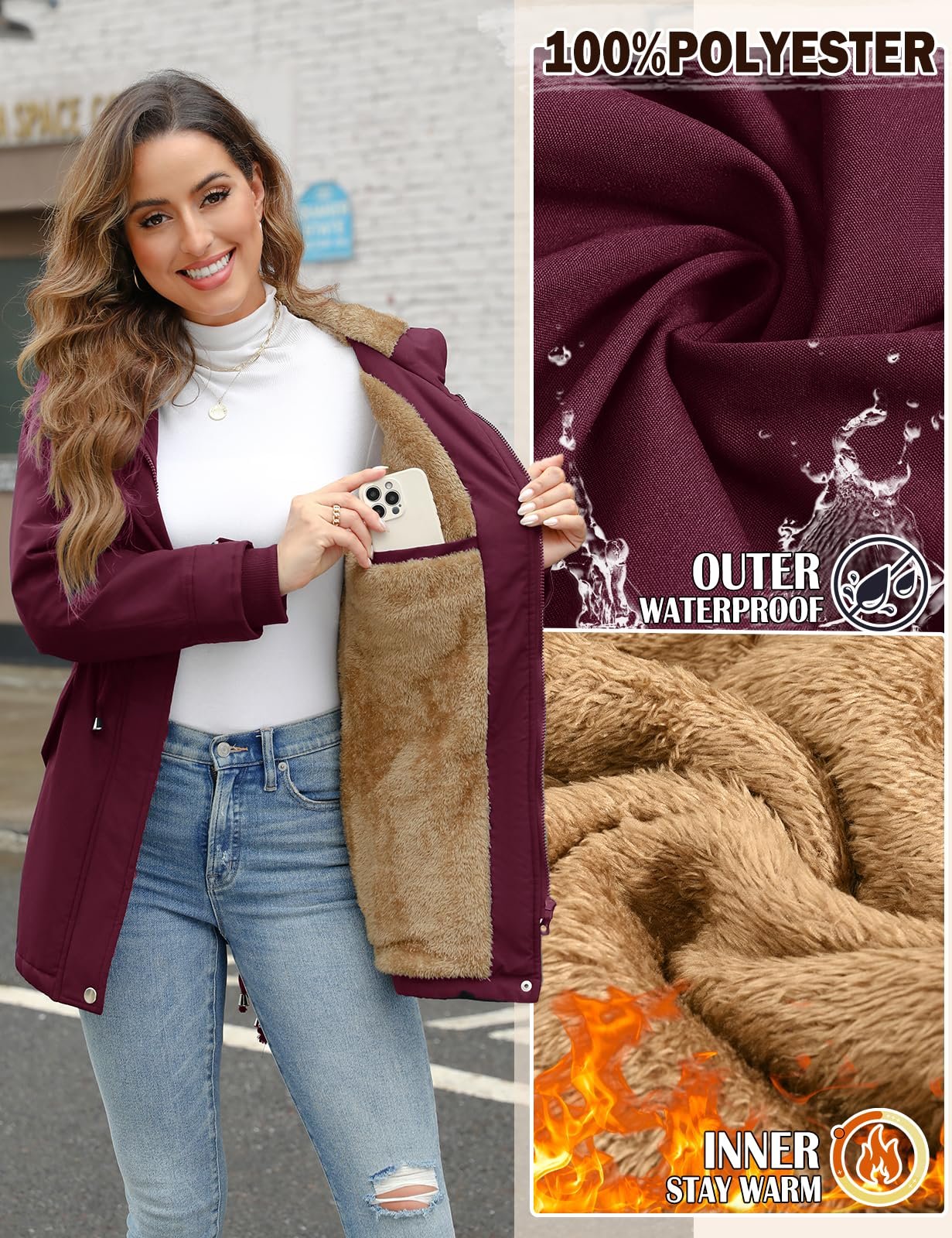 Зимняя куртка Vancavoo Парка Утепленное, фото №4