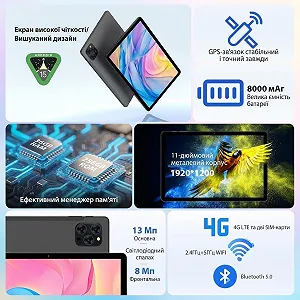 Планшет 11" Full HD FASTWD M186 12+24/256Gb 4G 2-SIM 8 ядер Android 15 8000 mAh Чорний ціна на synthetic.ua - Фото 1 Планшет 11" Full HD FASTWD M186 12+24/256Gb 4G 2-SIM 8 ядер Android 15 8000 mAh Чорний synthetic.ua - Фото 1