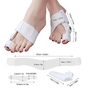 Розпірка великого пальця стопи для чоловіків і жінок, 1 пара, коректор вальгусної деформації, регульована synthetic.ua - Фото 1