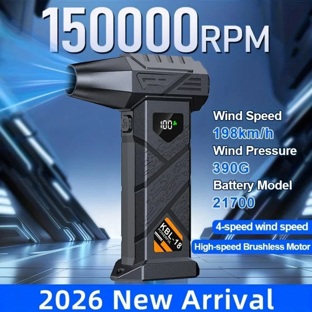 Портативний турбовентилятор Violent KBL-18 Turbo Jet Fan 150000 RPM Black, фото №1