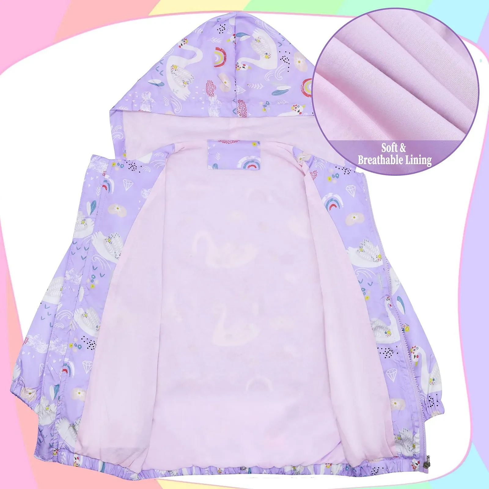 Куртка JinBei Дитяча Куртка для Дівчаток Вітровка з капюшоном, фото №3