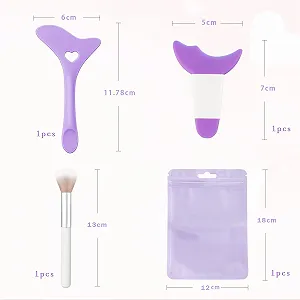 Трафарети для підводки Irikdescia® 2 шт з пензлем для тіней та сумкою для зберігання багаторазові силіконові фіолетові synthetic.ua - Фото 1