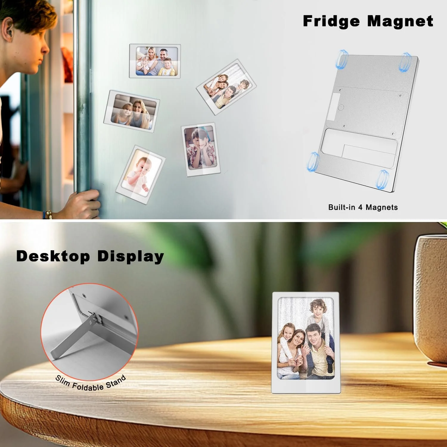Цифрова фоторамка TBAKSOLA 4.0 дюйми E Ink 768 x 528 IPS Енергоощадна Портативна Алюмінієвий сплав, фото №6